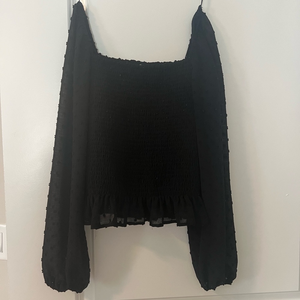 Polkadot drop shoulder fitted top - Picture 4 of 6